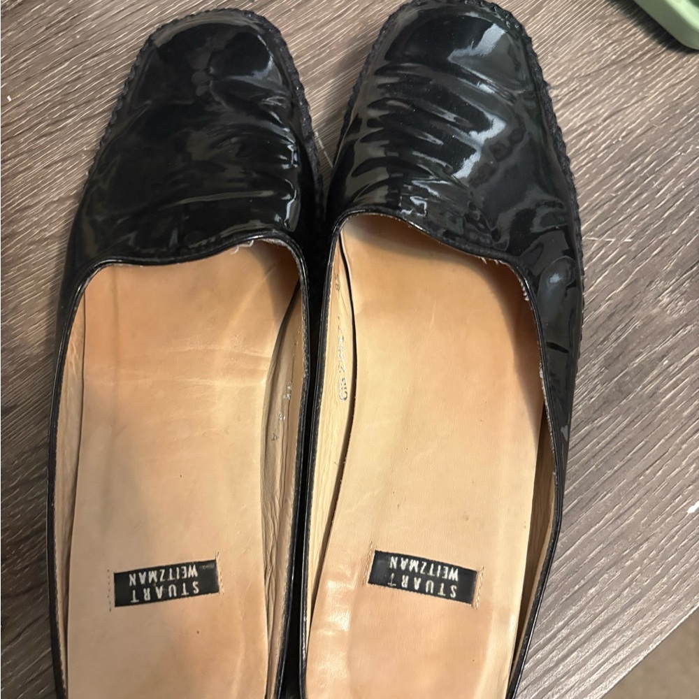 Stuart Weitzman Glossy Black Loafers